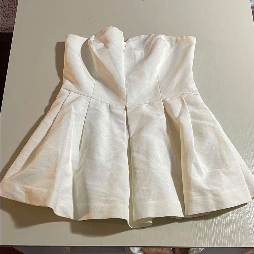 Elizabeth & James White Strapless Top- professionally altered